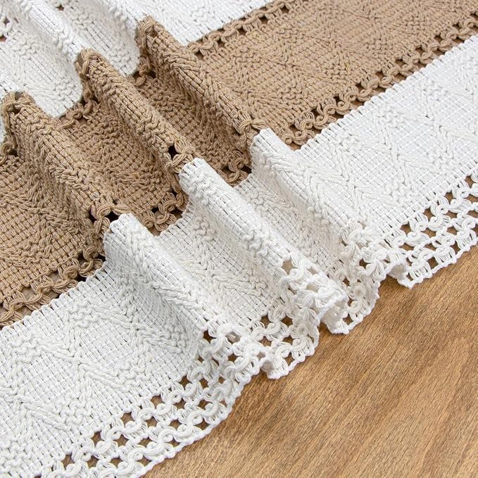 Boho Table Runner for Fall Home Decor 12x90 Farmhouse Woven Runner | 90 Inches - Image 4