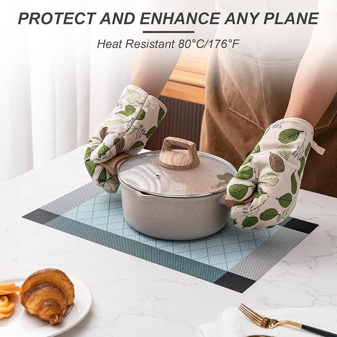Placemats Set of 4 Washable Indoor | Outdoor Vinyl Place Mats - Image 4