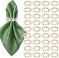 100 Pcs Pearl Napkin Rings, Exquisite Gold Napkin Rings Bulk, Suitable by YMGN