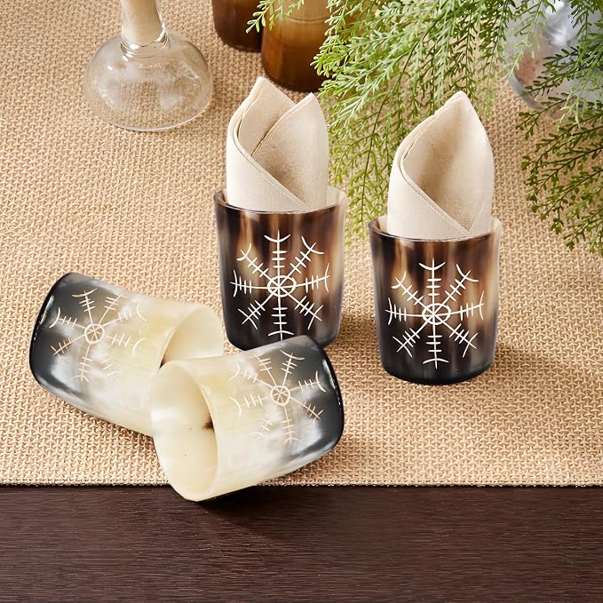 Handicrafts Home Viking Horn Shot Glasses Set of 4, Handmade Natural Ox Horn - Image 7
