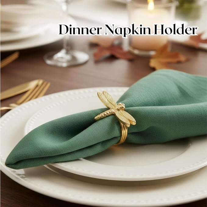 ALPHA Living HOME Napkin Rings, Napkin Ring Set of 12, Napkin Holders - Image 7