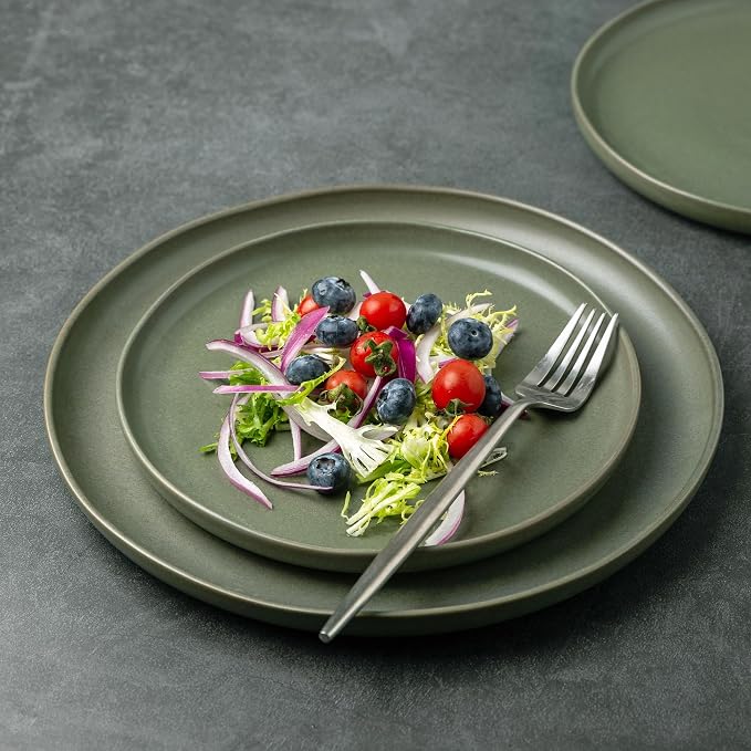 AmorArc Ceramic Dinner Plates Set of 6, 10.25 Inch Stoneware Dishes Set | Wavy - Image 6