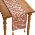 Designer French Linen Long Table Runner, Cashew Pattern, Dining Table, Kitchen by Isaennehomedecoration