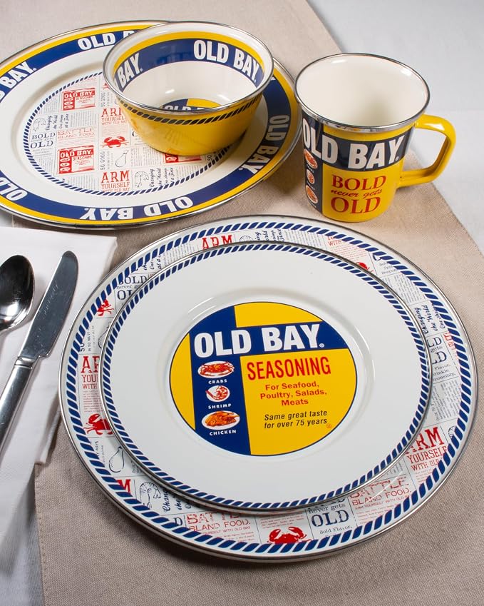 Golden Rabbit Enamelware Oval Platter, 12 x 16in, Old Bay | 12 x 16in - Image 3