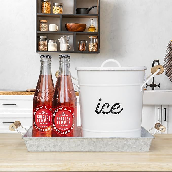 AuldHome Design Galvanized Farmhouse Trays; Farmhouse Decor Rectangular Trays - Image 7