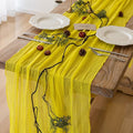 Yellow Cheesecloth Summer Table Runner 120 Inches by KEKETOARRANGE