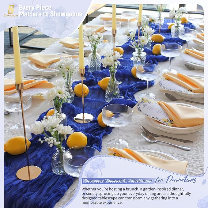 Showgeous 18 Pack Royal Blue Cheesecloth Table Runner, 17 x 108 Inches | Boho - Image 8