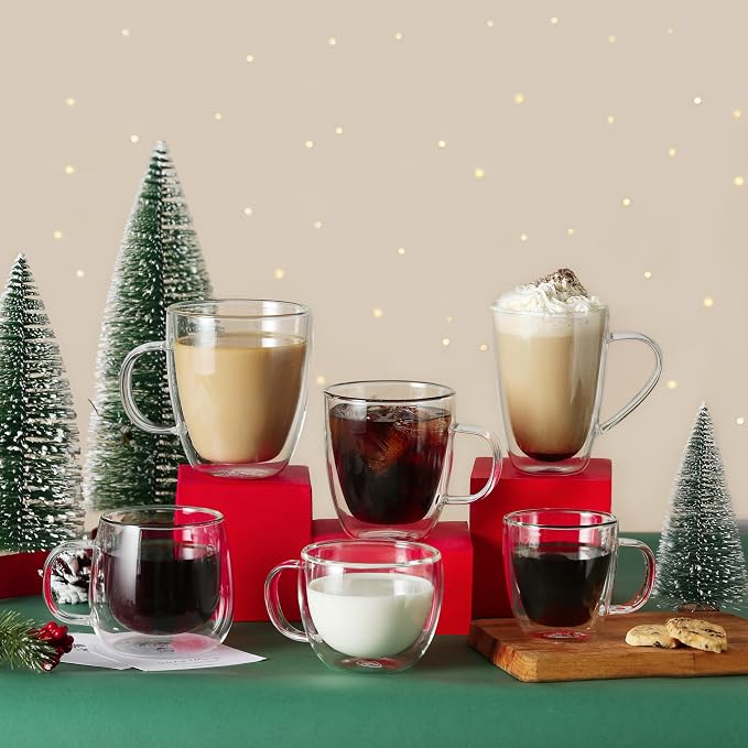 CNGLASS 8oz Double Wall Glass Coffee Mugs, Cappuccino - Image 8