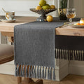Graphite Grey Table Runners 36 Inches Long, Burlap Linen Style Rustic Farmhouse by ZEEMARTONLINE