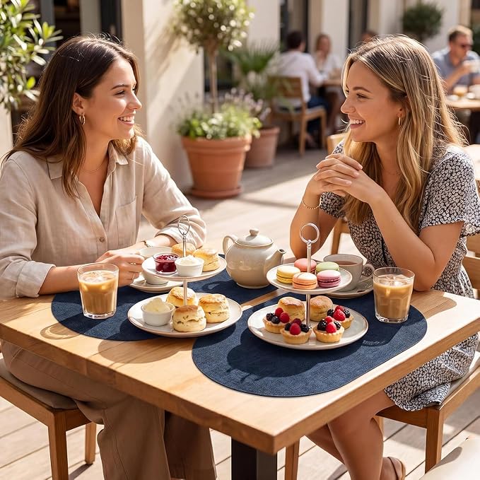 Placemats Set of 8-17" x 11.8" Waterproof & Heat Resistant Oval Place Mats - Image 6