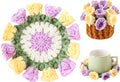 Crochet Flower Coasters, Handmade Bouquet Coasters by VaneOak
