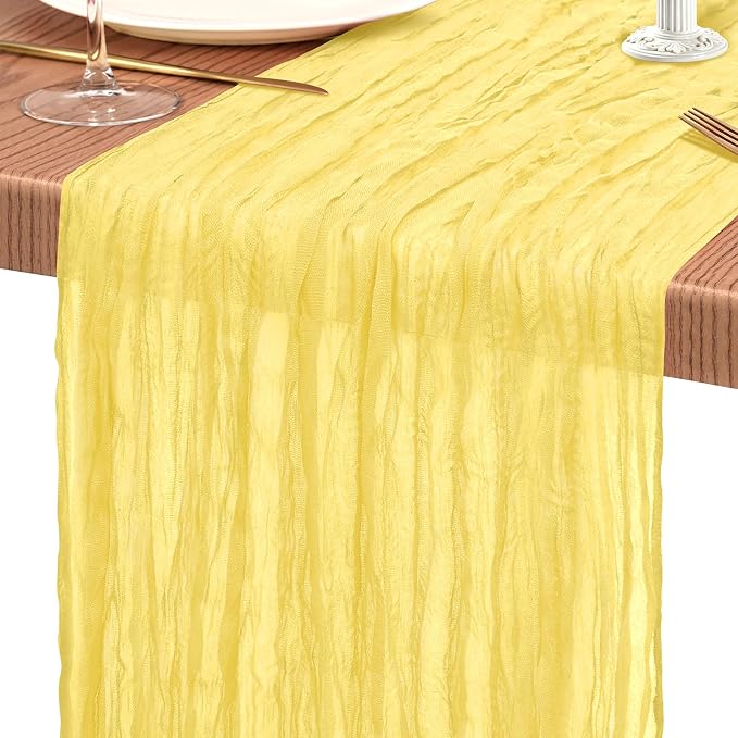 30 Pack Cheesecloth Table Runner 10FT Light Yellow Table Runner Boho Gauze - Image 9