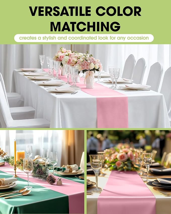 Pureegg Light Pink Plastic Table Runners - Image 2