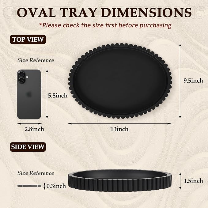 Oval Tray for Coffee Table Decor, Solid Concrete, Aesthetic Home Decor - Image 3