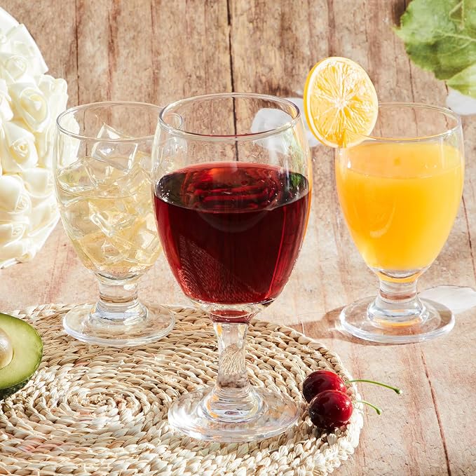Patelai Set of 1 Water Goblet, 16 oz Clear Drinking Glasses Bulk Dishwasher Safe - Image 4