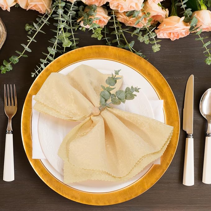 Defined Deco Napkin Rings Set of 6, Boho Green Leaf Napkin Rings - Image 5