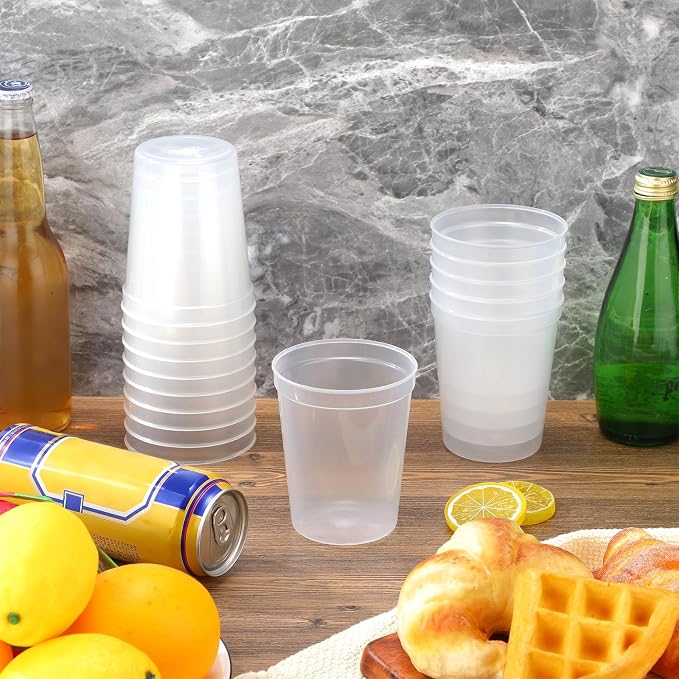 Yungyan 50 Pack 16 oz Stadium Cups Reusable Plastic Cups Blank Drink Stadium - Image 4