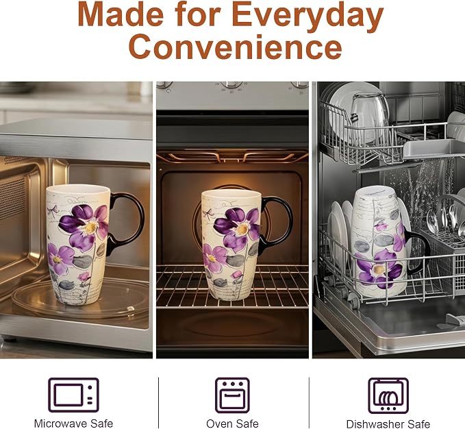 Topadorn 2 Pack Ceramic Travel Mugs - Image 8