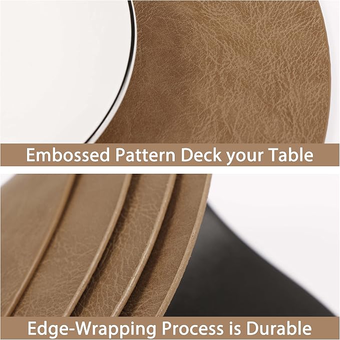 Jovono Embossed PU Leather Placemats, Waterproof Coffee Coasters, Kitchen Table - Image 7