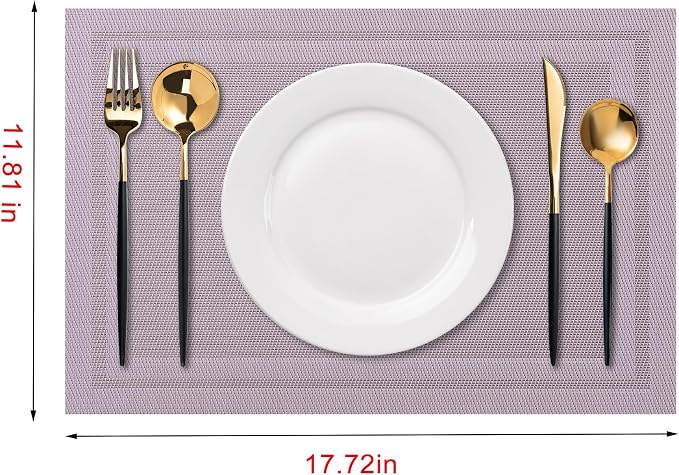 Placemats Set of 4 Washable Indoor | Outdoor Vinyl Place Mats - Image 2