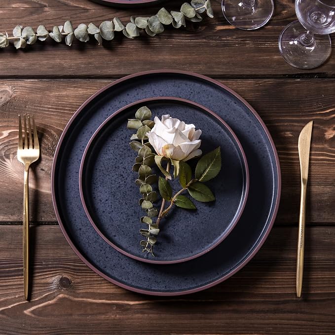 LERATIO Dinner Plates, Ceramic Dinner Plates Set of 6, 10.75 inch Large ceramic - Image 4