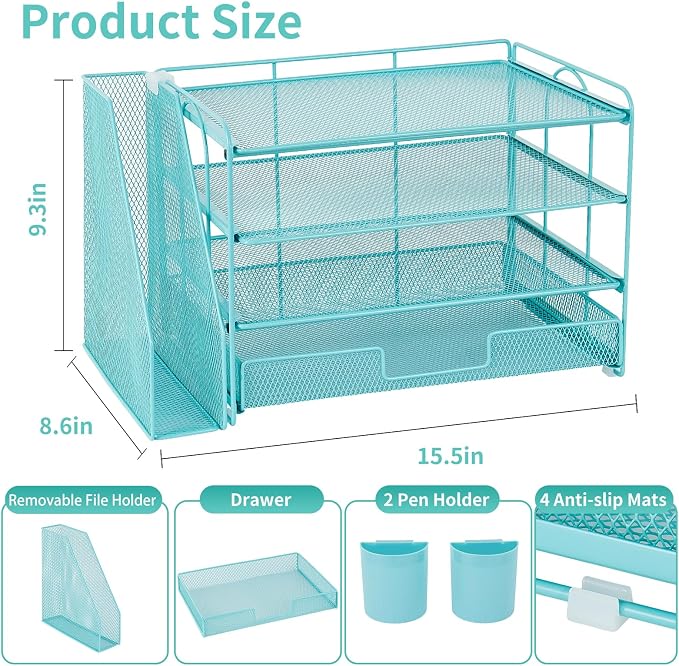 Desk Organizer, 4-Tier Desktop File Organizer - Image 3