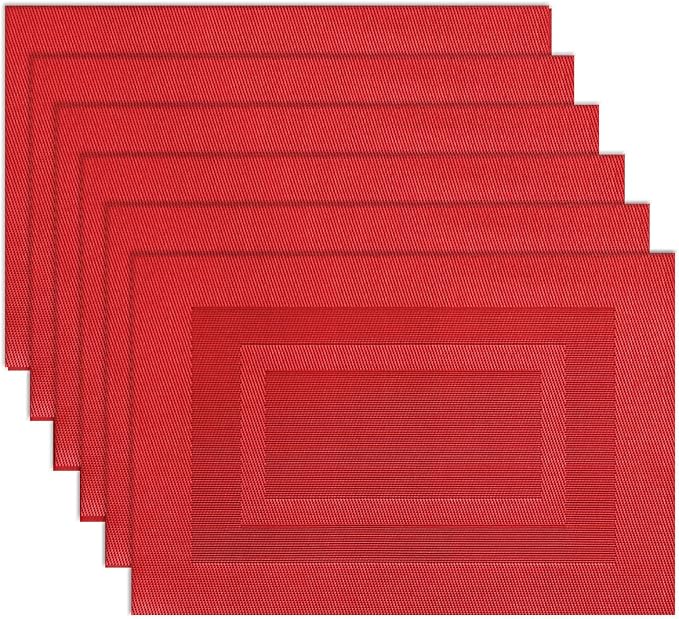 PIGCHCY Placemats, Washable Vinyl Woven Table Mats, Elegant Durable Placemats by PIGCHCY