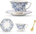 TATSUMI Country Roses Bone China Tea Cup and Saucer Set, 3 Pieces, Vintage Style by TATSUMI