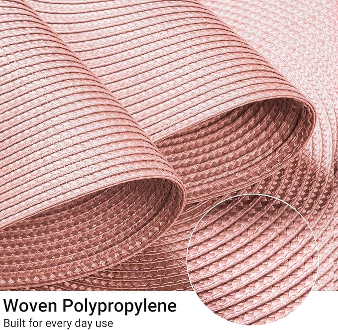 FunWheat Round Braided Placemats Set of 6 Place Mats - Image 4