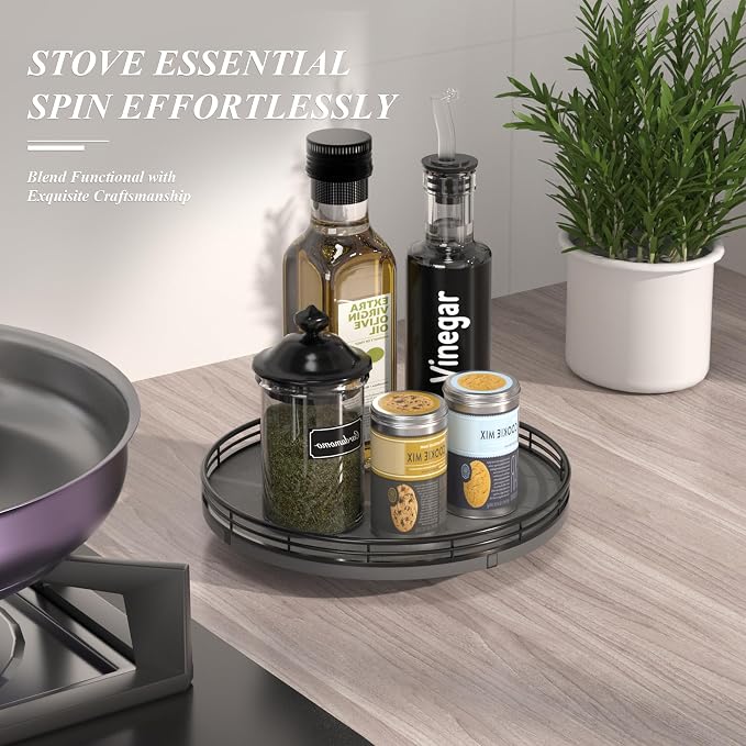AMH10-Inch Natural Slate Lazy Susan - Image 6