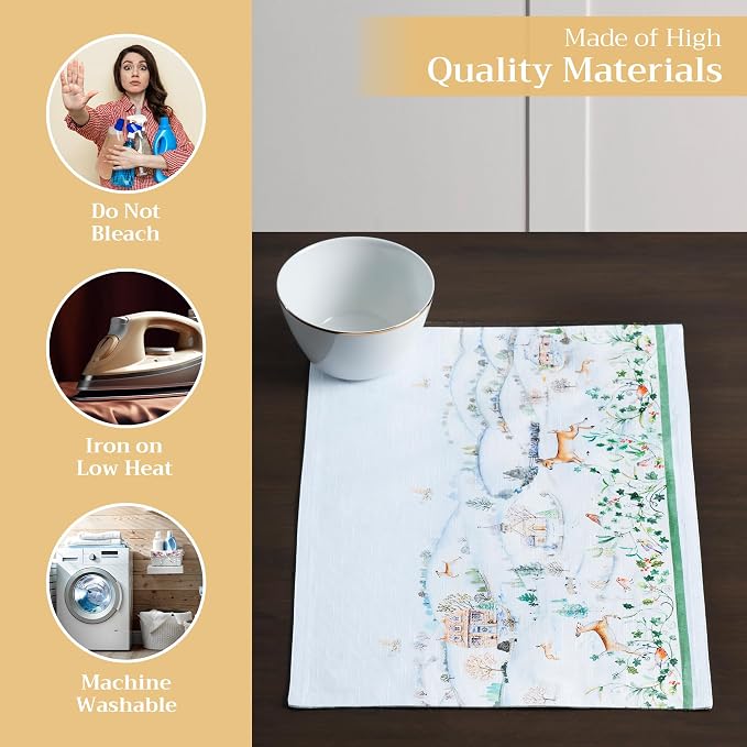 Maison d' Hermine Placemats Set of 4 Reusable 100% Cotton | Cloth Place Mats - Image 3