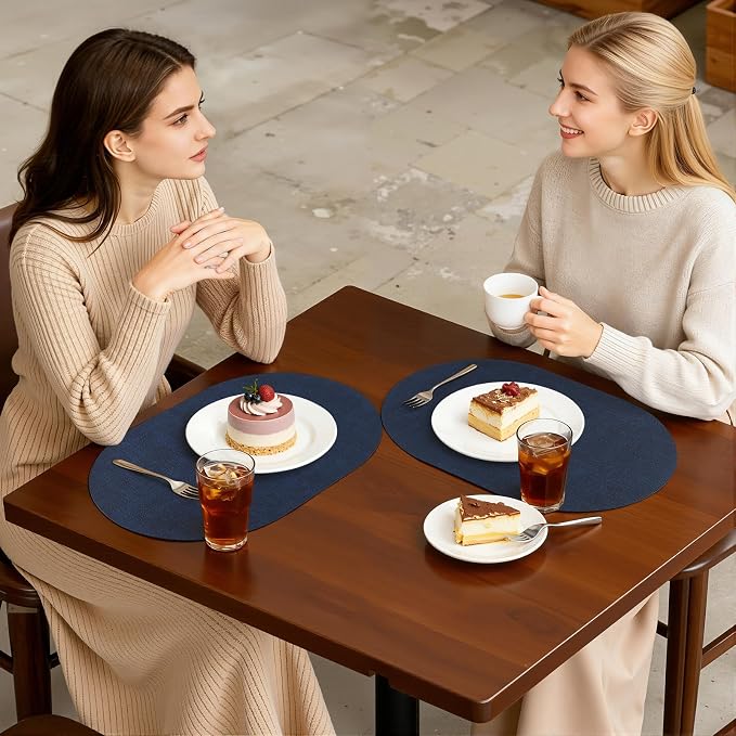 Placemats Set of 4, 11.8 x 17 Inch, Waterproof Wipeable Reversible PU Placemat - Image 7