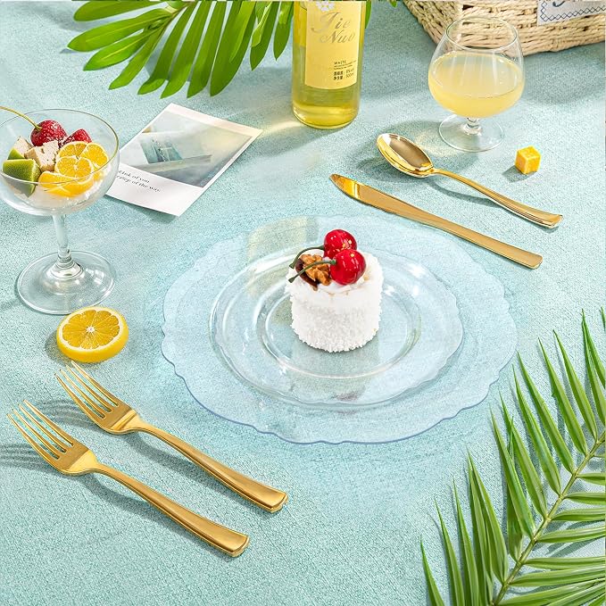 60pcs Clear Plastic Dessert Plates Disposable -7.5inch Small Disposable Clear - Image 5