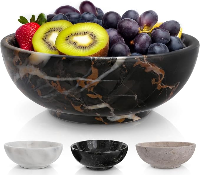 Gusto Nostro 8" Luxury Black Marble Decorative Bowl by GustoNostro