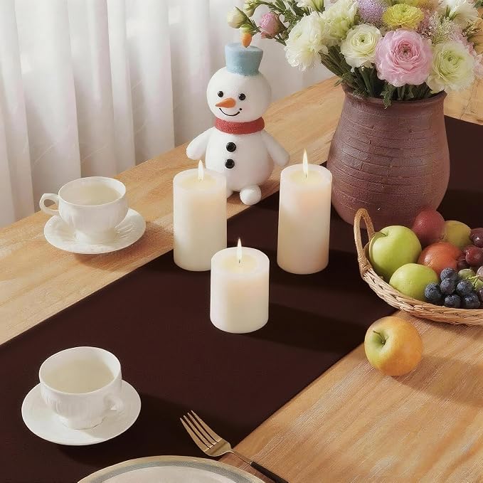Brown Table Runner, Waterproof Washable Runners 60 Inches Long | Reusable 12x60 - Image 6