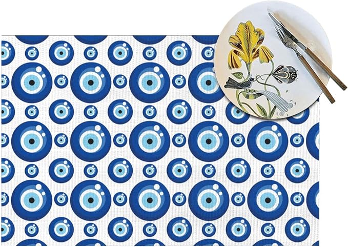Blue Evil Eyes Placemats Set of 4, Funny Table Mats - Image 5