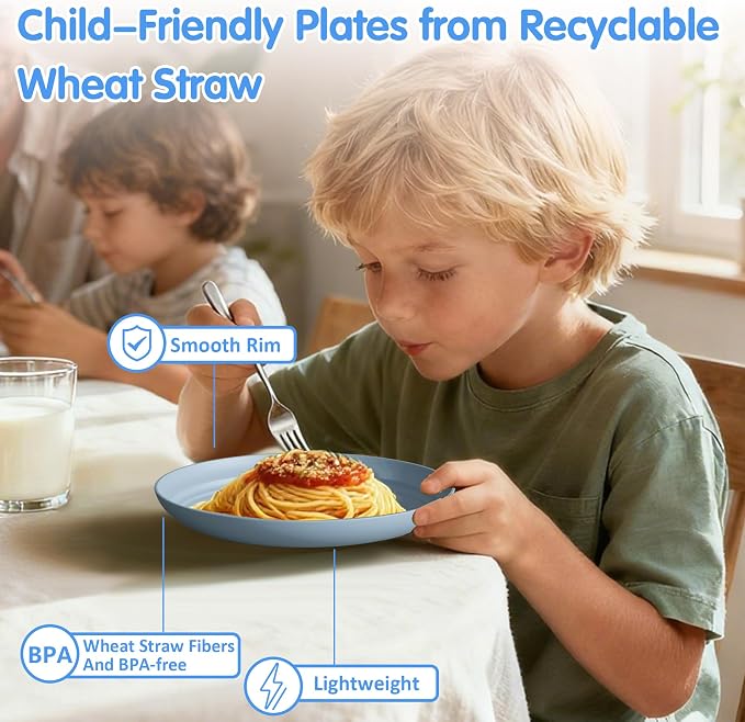 Quatish 10 PCS Unbreakable Reusable Plastic Plates, 8 inch Dishwasher & - Image 6