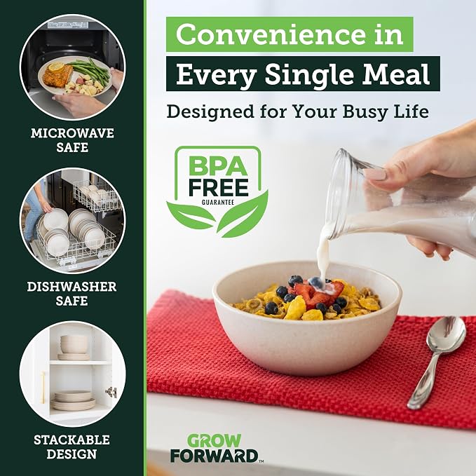 Grow Forward 16-piece Premium Wheat Straw Dinnerware Sets - Image 6
