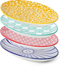 Selamica Ceramic Serving Plates, 10 Inch Oval Dinner Plates Set of 4, Small by Selamica