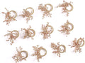 Copper Gold Beaded Napkin Ring Set of 12 by HomebiaDesigns