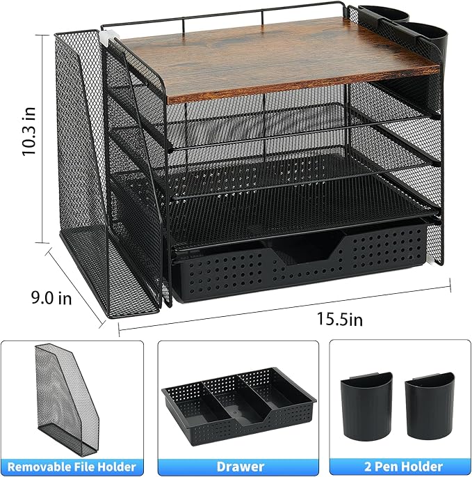 Desk Organizer, 5-Tier Desktop File Organizer - Image 2