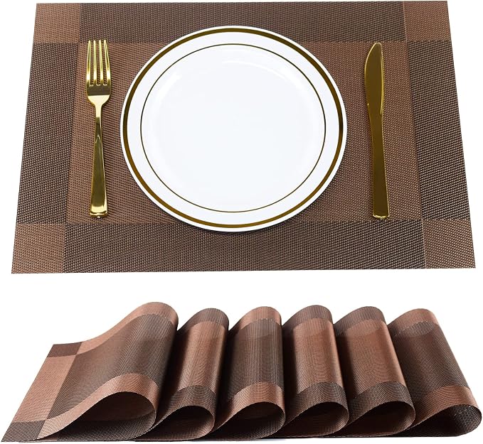 Placemats, Table Place Mats for Kitchen Dining, Heat-Resistant Anti-Skid Stain by DSJIFGEW
