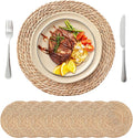 13.8'' Round Woven Placemats Set of 8, Boho Wicker Chargers, Terrekraft | by TerrekraftMakeLuxuryTraysAffordable