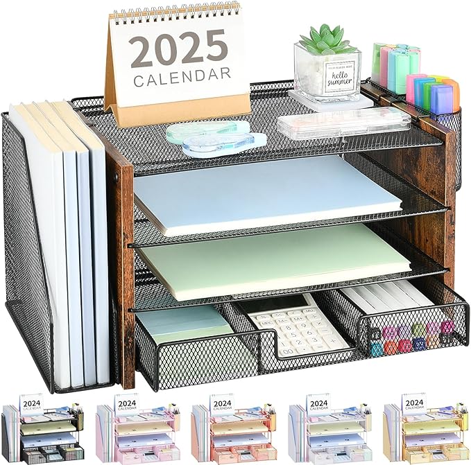 Desk Organizer, 4-Tier Desktop File Organizer by OPNICE