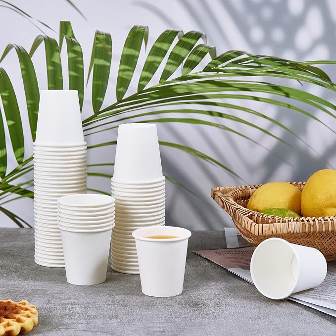 TV TOPVALUE 3 oz Paper Cups, Mini Size, Bathroom Mouthwash, Disposable Cups - Image 7