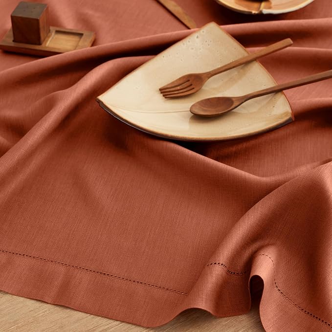Solino Home 100% Pure Linen Table Runner Cinnamon Hemstitch, 14 x 72 in | - Image 9