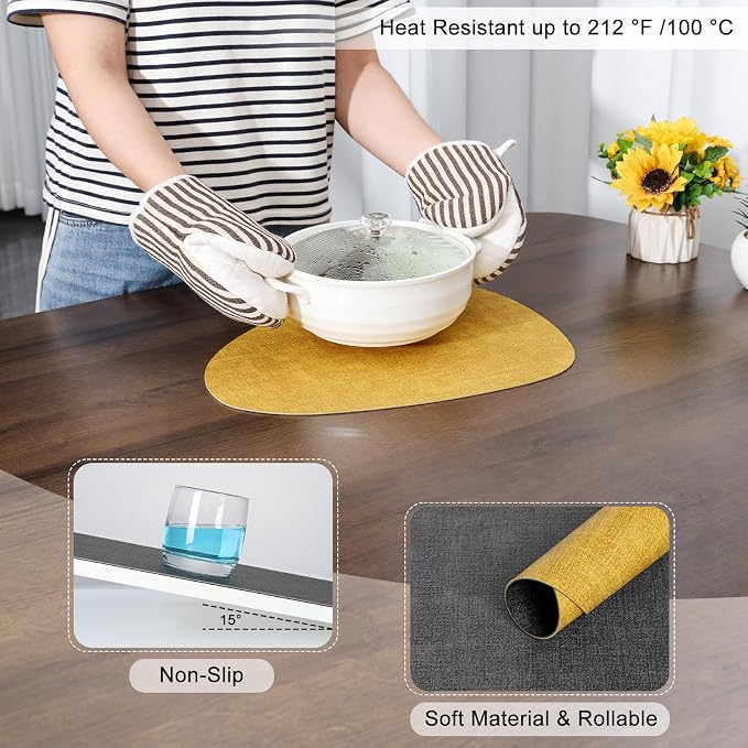Faux Leather Placemats Set of 6, Dual Sided - Image 5