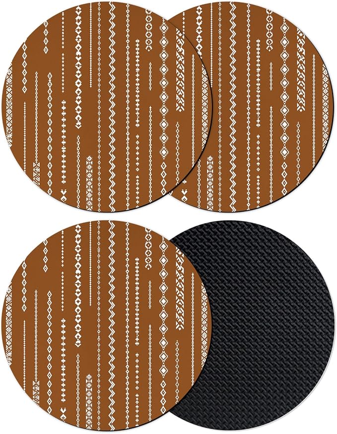 Vintage Brown Coasters Set of 4 Absorbent Coasters by Unknown