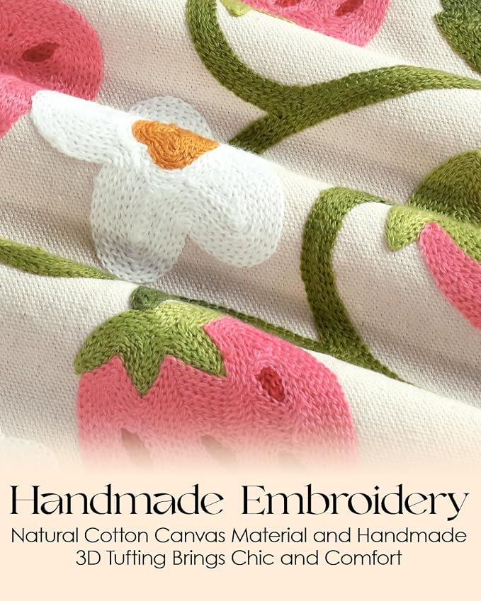 Canvas Embroidered Narrow 13"x 72" Table Runner, Rustic texture, Machine - Image 2