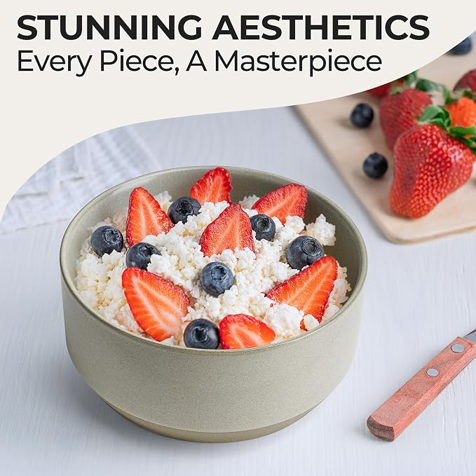 MIAMIO - Cereal Bowls Set, Ceramic - Modern Home Set | Ceramic cereal bowls - Image 5